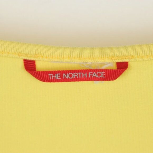 The North Face Women's Medium Yellow Leaf Scoop Neck Puff Sleeve Tech Tee - Picture 9 of 9